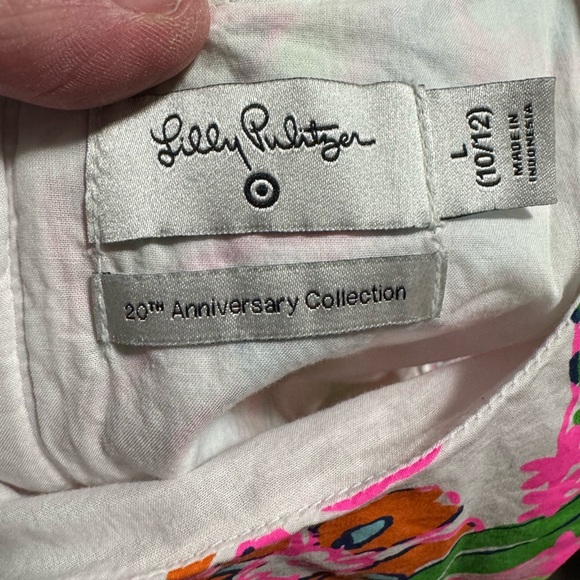 Lilly Pulitzer Nosey Posey Dress Girls Large 10/12 Floral Lined 100% Cotton - Picture 4 of 5